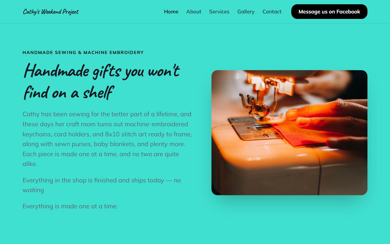 Cathy's Weekend Project website